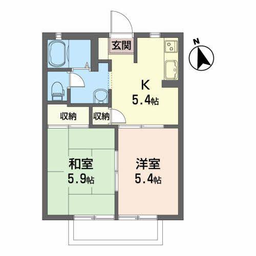 ファミール119(2K/1階)の間取り写真