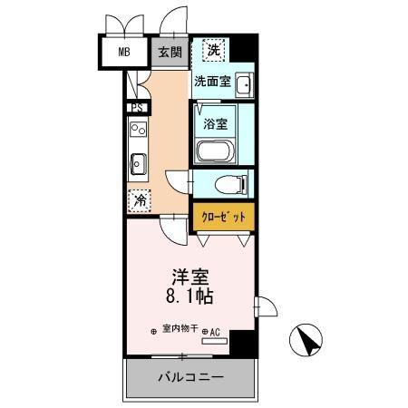 クレストスクエア(1K/3階)の間取り写真