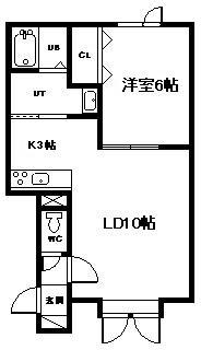 グレージュII(1LDK/1階)の間取り写真