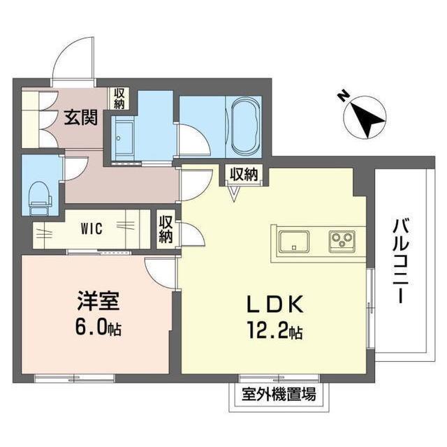 コンティキュール熊之堂(1LDK/2階)の間取り写真