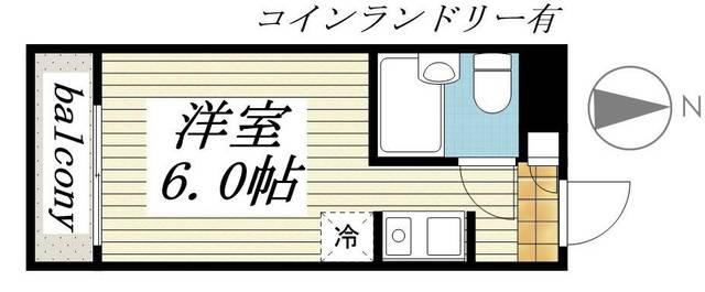 レジダンスイン目黒(ワンルーム/1階)の間取り写真