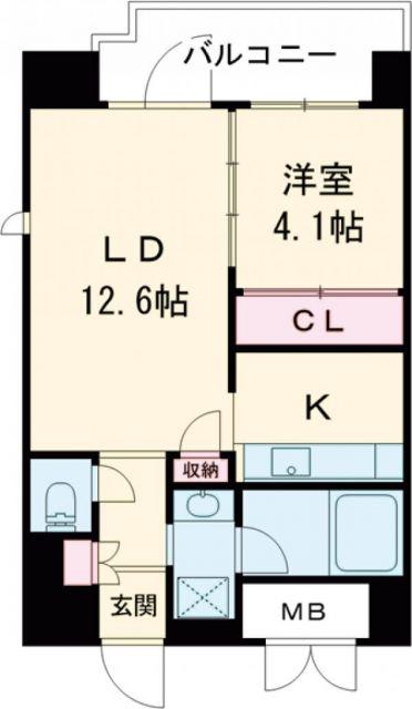 LUKICIA神戸(1LDK/2階)の間取り写真