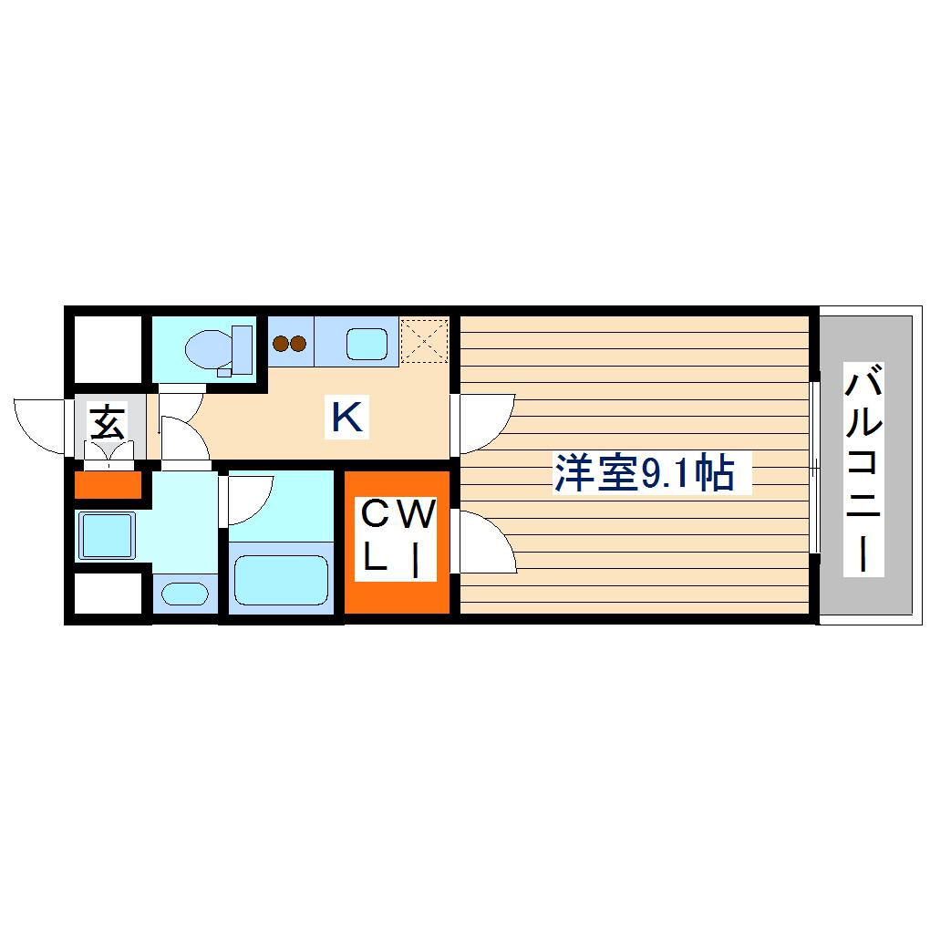 アーバンフラッツ小田原(1K/1階)の間取り写真
