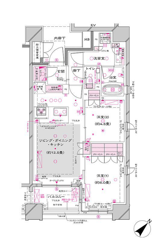 オーパスレジデンス銀座イースト(2LDK/11階)の間取り写真