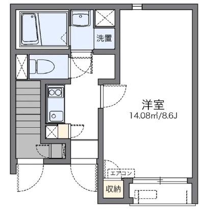 レオネクストHOSOYAIII(1K/1階)の間取り写真
