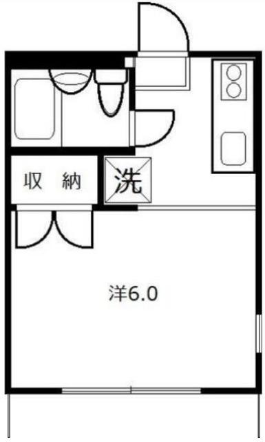 山口ハイツC棟(1K/1階)の間取り写真