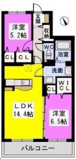 グレイスピア(2LDK/4階)の間取り写真