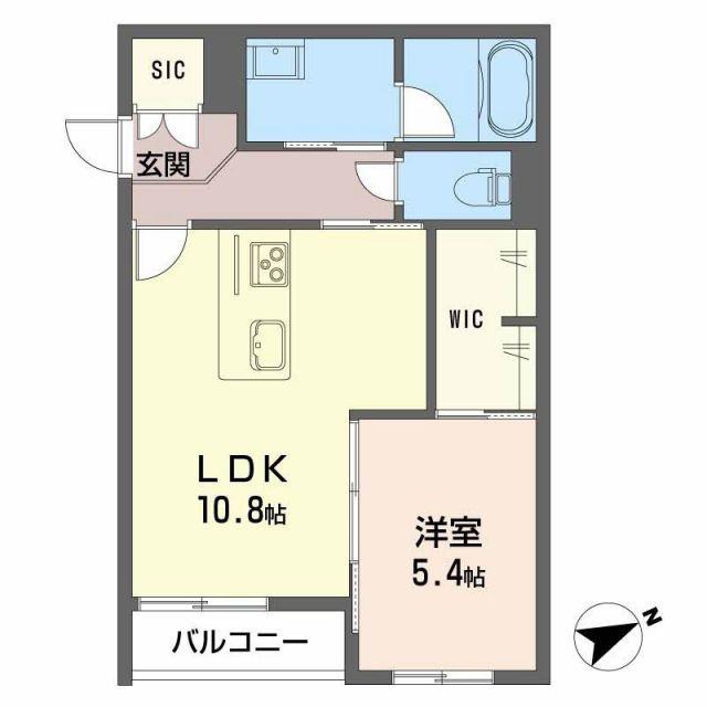 シャーメゾン リラッサIKURA(1LDK/1階)の間取り写真