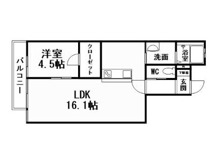 LA CASA FELICE(1LDK/1階)の間取り写真