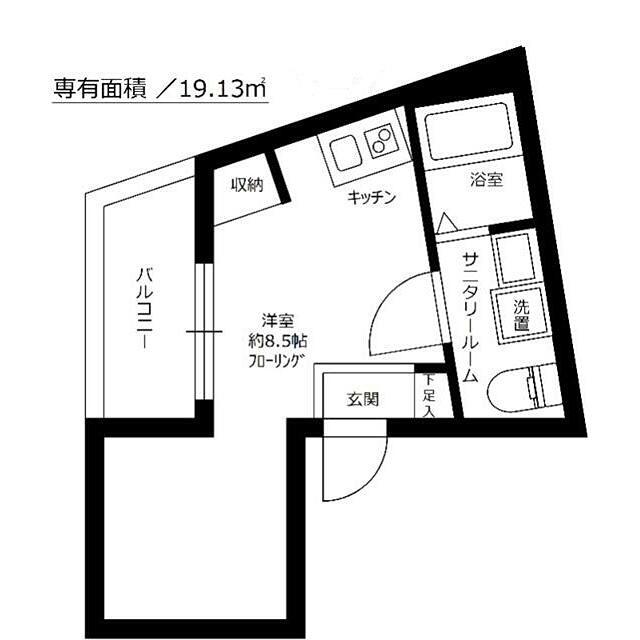 PRA NA VILLA(ワンルーム/2階)の間取り写真