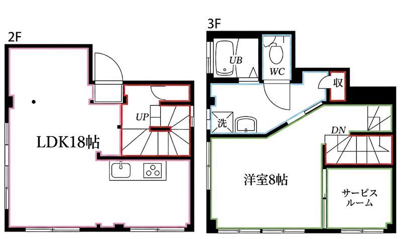 ノース国立(1SLDK/2階)の間取り写真