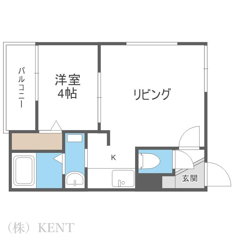 デュークYK山の手(1LDK/2階)の間取り写真