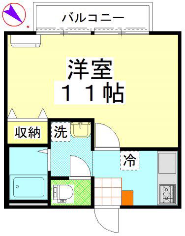 ウエスト春日(1K/1階)の間取り写真