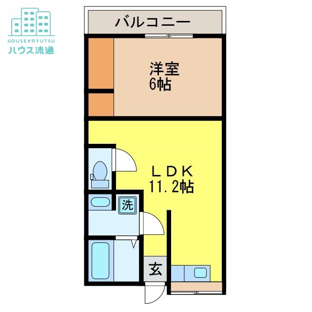 シティハウス油木(1LDK/1階)の間取り写真