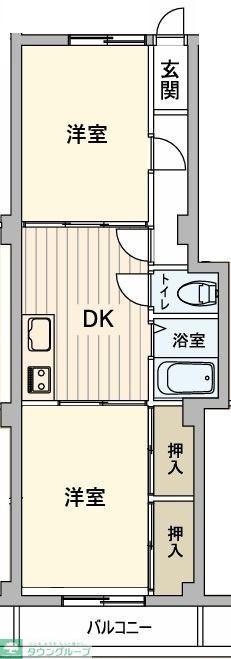クロノスさちが丘(2DK/3階)の間取り写真