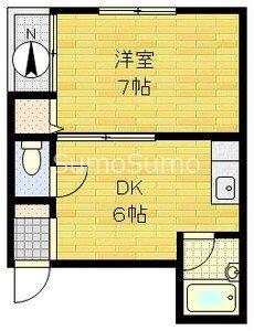 メイツ松屋町(1DK/4階)の間取り写真
