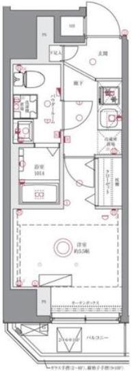 アゼスト川崎大師3(1K/2階)の間取り写真