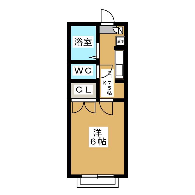 エステートピア城北(1K/1階)の間取り写真