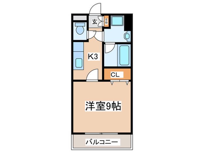 ボヌール(1K/4階)の間取り写真