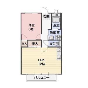 SURPLUSよこせき(1LDK/1階)の間取り写真
