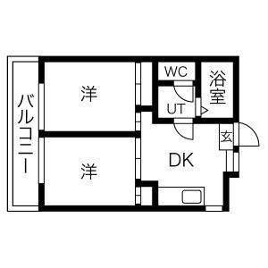 サンハイツ玉川(2DK/2階)の間取り写真
