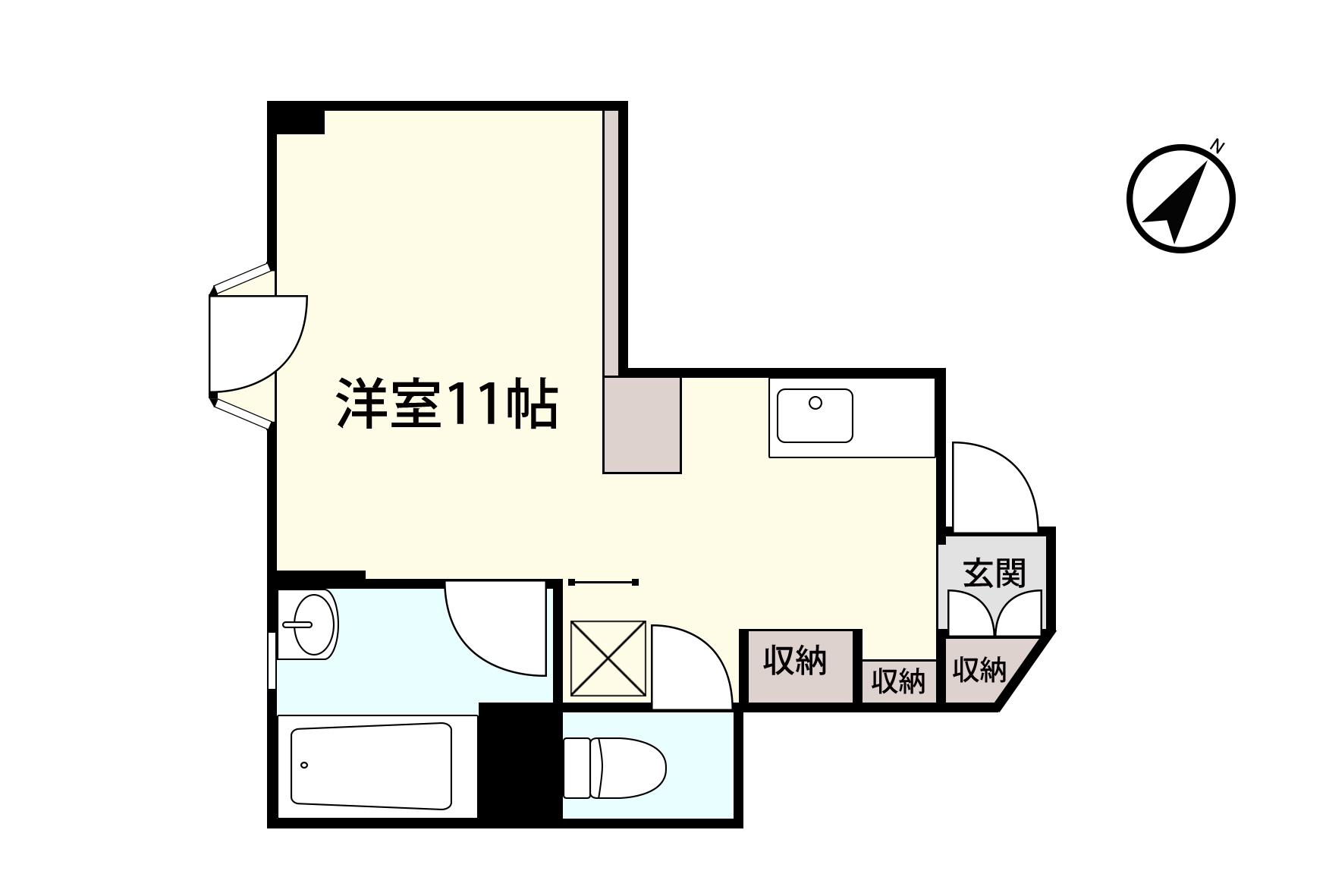 アシスト第5盛岡マンション(ワンルーム/3階)の間取り写真