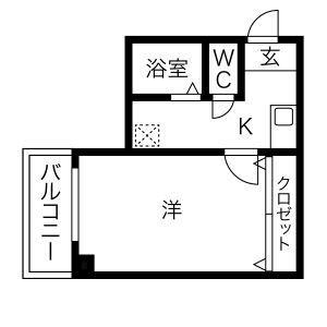 レジデンスカープ千葉(1K/5階)の間取り写真