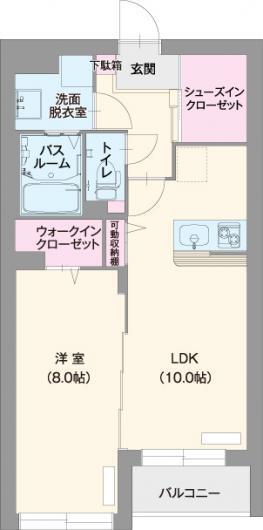 クレセール(1LDK/4階)の間取り写真