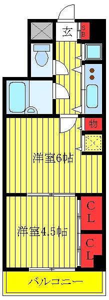 ＪＲ山手線 田端駅 徒歩5分 6階建 築29年(2K/2階)の間取り写真