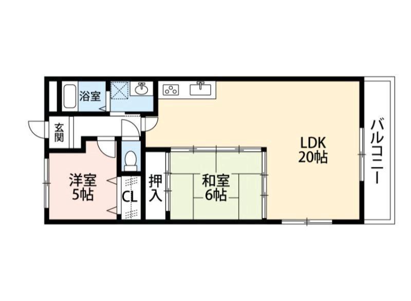 ルミエール(2LDK/4階)の間取り写真