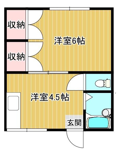 サンシティ三浦(1DK/1階)の間取り写真