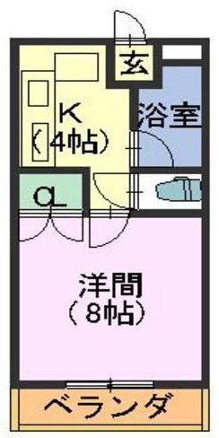 ハーヴェスト中平(1K/3階)の間取り写真
