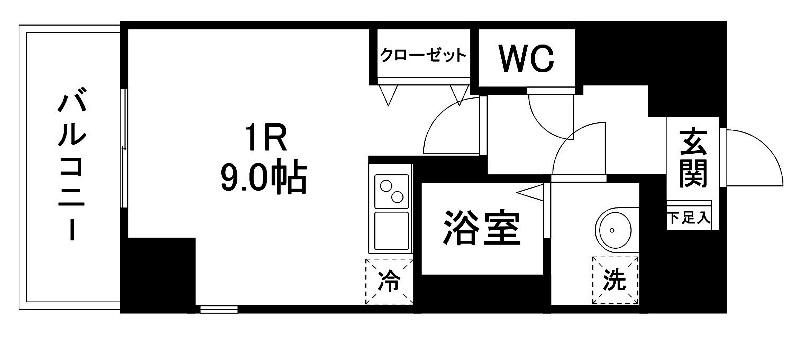 グラン・ドミール小田原弓ノ町(ワンルーム/10階)の間取り写真