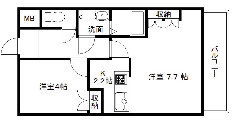 エスペランス(1LDK/2階)の間取り写真