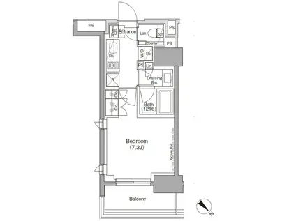 THE PARKHABIO TSUKISHIMA FRONT(1K/9階)の間取り写真