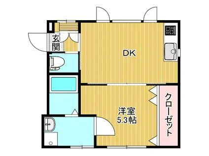 コーポラスMK(1DK/1階)の間取り写真