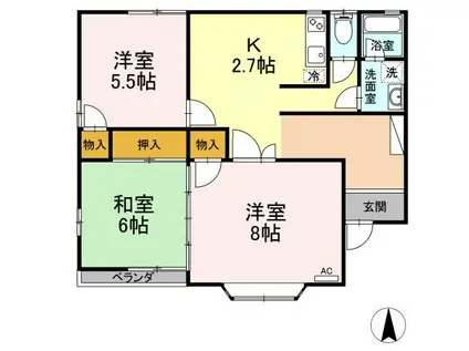 タンジコーポラス(3K/1階)の間取り写真