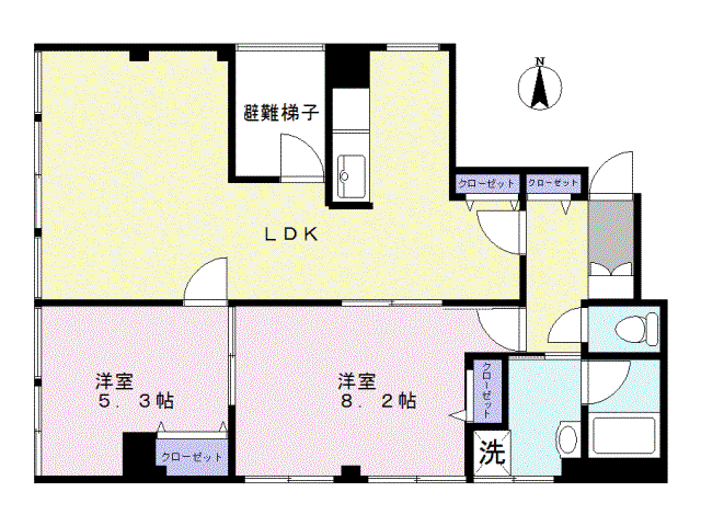 LIESSE福島新町(2LDK/5階)の間取り写真