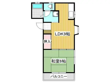 パールハイツ(1LDK/2階)の間取り写真