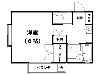 エステートピュア立石II(1K/1階)の間取り写真