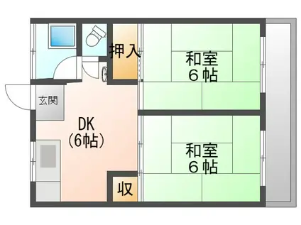 広瀬マンション(2DK/4階)の間取り写真