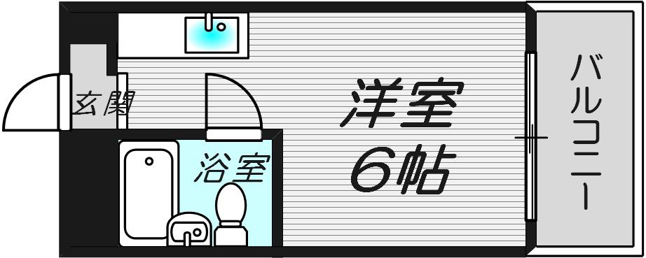 ベストレジデンス江坂II(1K/2階)の間取り写真