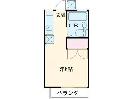 東京メトロ東西線 葛西駅 徒歩10分 2階建 築39年(ワンルーム/1階)の間取り写真