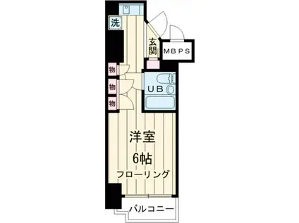 メインステージ王子駅前(ワンルーム/7階)の間取り写真