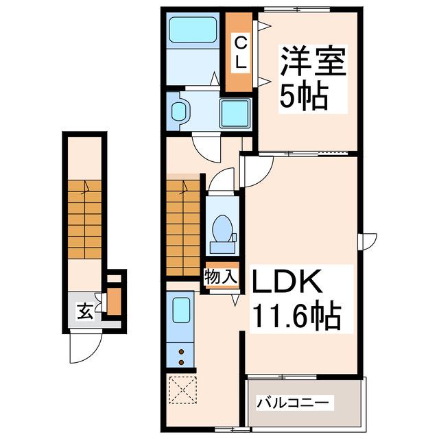 カーサ・グラシオッソ(1LDK/1階)の間取り写真