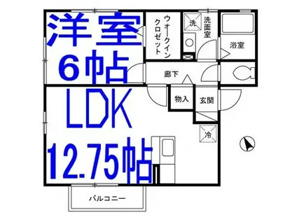 カーサ・ミリオーレ2(1LDK/1階)の間取り写真