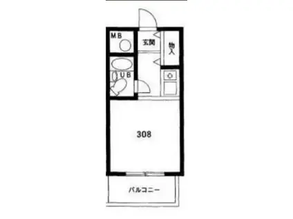 セシーズ武蔵小杉(ワンルーム/3階)の間取り写真