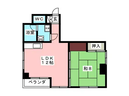 ハイネスイイダ(1LDK/2階)の間取り写真