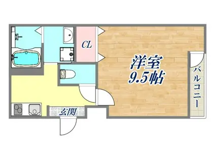 フジパレス阪急園田ウエスト3番館(1K/1階)の間取り写真