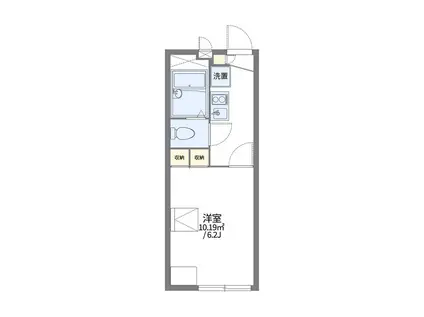 レオパレスエルデン(1K/1階)の間取り写真